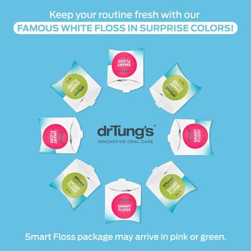 DrTung's Smart Floss, 30 yds, Dental Floss - Natural Cardamom Flavor Colors May Vary (3 Pack)