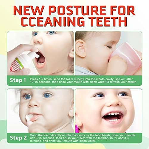 Foam Toothpaste Kids, Kids Mouthwash with Fruit Flavor - Toddler Toothpaste Age for Children, 360ºCare Natural Anti-Cavity Formulas with Fluoride for Electric & U-Shape Toothbrushes