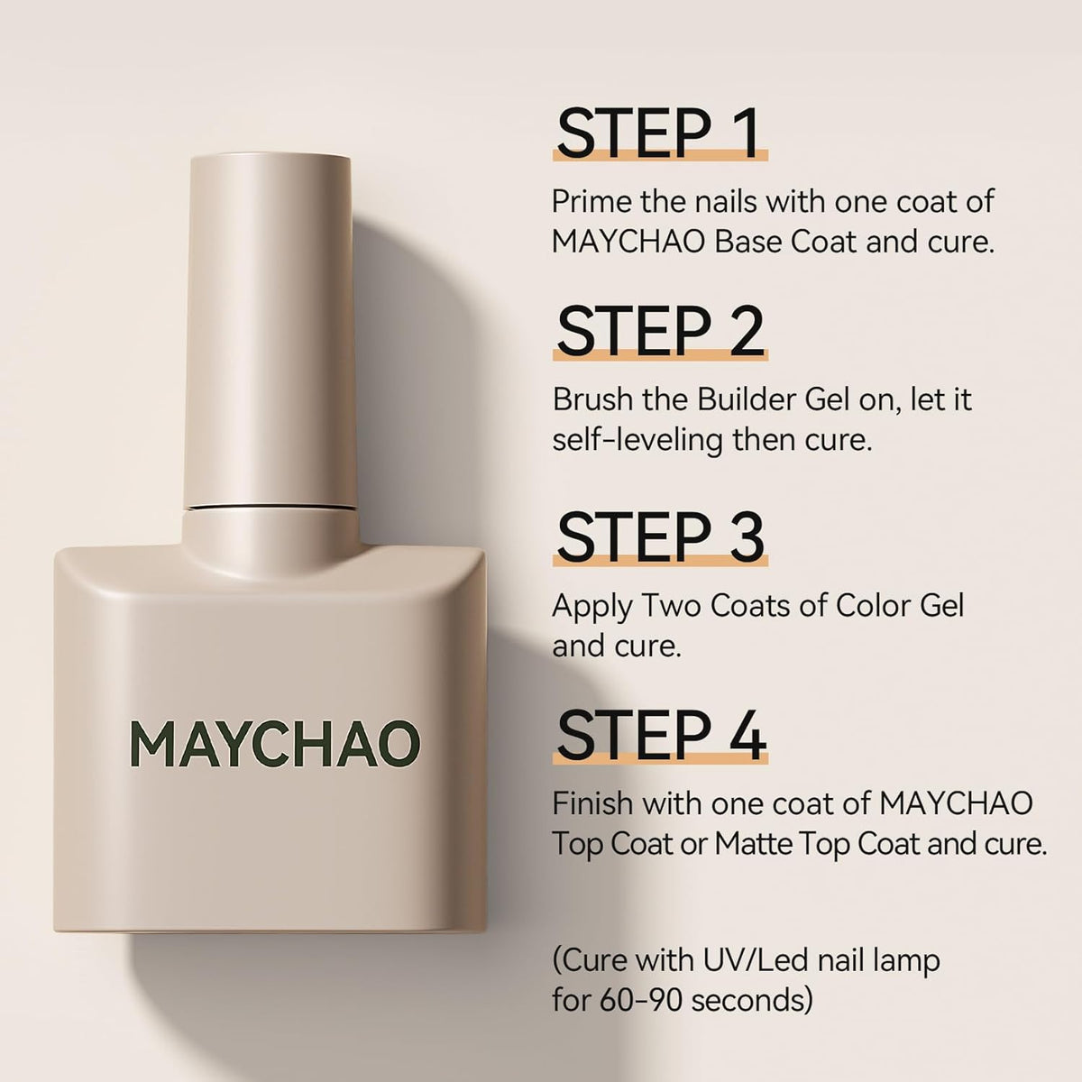 MAYCHAO Builder Gel for Nails 7 in 1 Nail Builder Strengthener Gel Nail Polish in a Bottle for DIY Home Salon Gifts