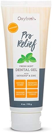 Oxyfresh Premium Pro Relief Dental Gel with Zinc –Infused with Aloe Vera, Chamomile and Xylitol – Dentist Recommended to Help Soothe Gum Tissue. 4 oz.