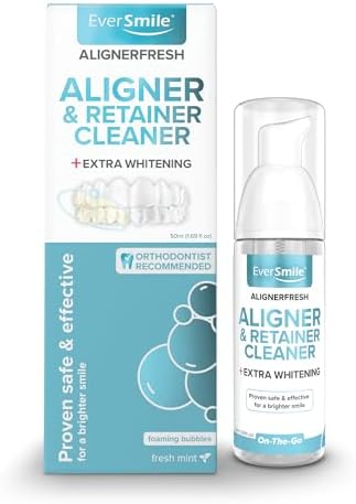 EverSmile AlignerFresh Extra Whitening Foam – Cleaner Compatible with All Clear Aligners and Retainers – Eliminates Bacteria, Whitens Teeth, Fights Bad Breath – 50ml (1 Pack)