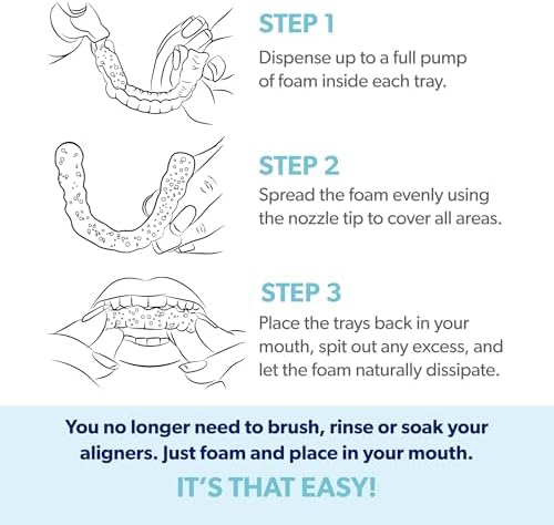 EverSmile AlignerFresh Extra Whitening Foam – Cleaner Compatible with All Clear Aligners and Retainers – Eliminates Bacteria, Whitens Teeth, Fights Bad Breath – 50ml (1 Pack)