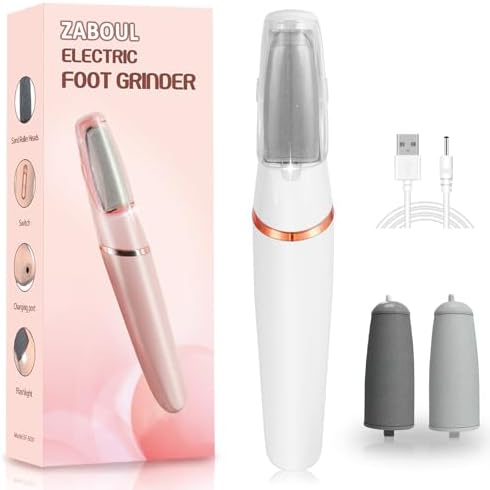 Electric Foot Callus Remover, Callus Remover for Feet Rechargeable Portable Pedicure Tool Kit, Smooth Pedicure Wand for Feet Care, Removes Dry Hard & Dead Skin Ideal Gift (White)