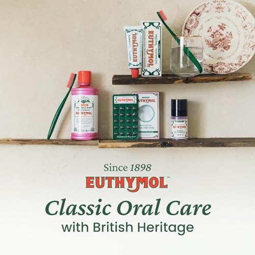 EUTHYMOL Original Pink Toothpaste (3.7fl oz/Pack of 1) - Fluoride-Free Toothpaste for Sensitive Teeth & Gum. Bad Breath, Cavity Prevention, 12-Hour Long Lasting Freshness with Wintergreen