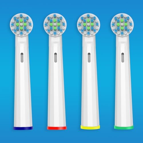 Replacement Toothbrush Heads for Oral B Pro 1000 Replacement Heads,Braun Replacement Brush Heads Refill Compatible with Genius X,Smart 1500,Pro 5000,8 Count,White