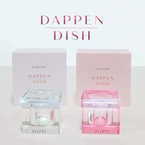 KIARA SKY Professional Nails Spill-Proof Dappen Dish with Lid for Holding Acrylic Liquid Monomer - Pink