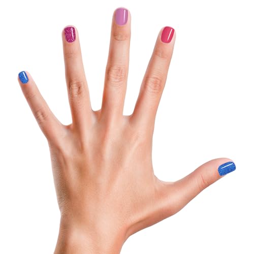 Piggy Paint | 100% Non-Toxic Girls Nail Polish | Safe, Cruelty-free, Vegan, & Low Odor for Kids | Tiny Tiaras (4 Polish + Nail Art Gift Set)