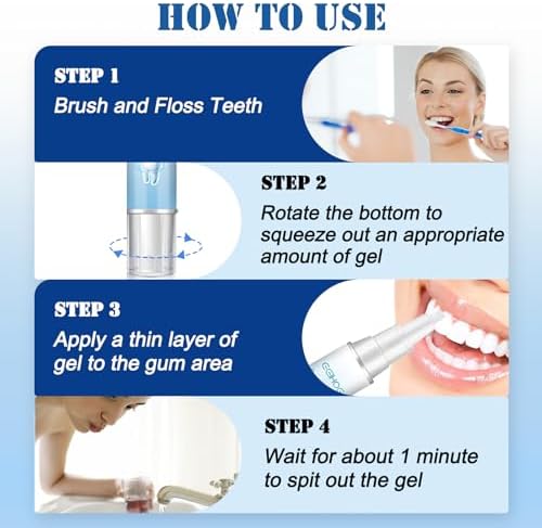 Neslemy™ Gum Shield Therapy Gel, Neslemy Gum Gel, Dentizen Gum Therapy Gel, Teeth Whitening Essence Pen, Gum Instant Treatment Gel, pack of 3