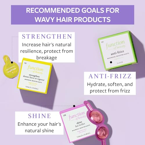 Function of Beauty Wavy Hair Add-In Booster Treatment Bundle – Hair Goals Include Anti-Frizz, Strengthen & Shine #HairGoal Boosters