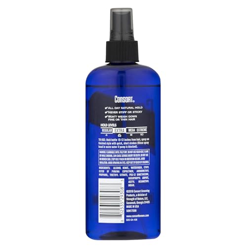 Consort Hair Spray 8 Ounce Unscented Extra Hold Pump Non-Aero (236ml) (3 Pack)