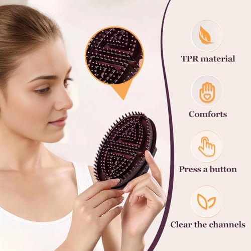 2PCS Meridian Massage Brush, 2025 New Handheld Bath & Body Brushes Massage Comb Essential Oil Brush Body Scrubber Bath Body Brushes for Body and Leg Relaxation (White)