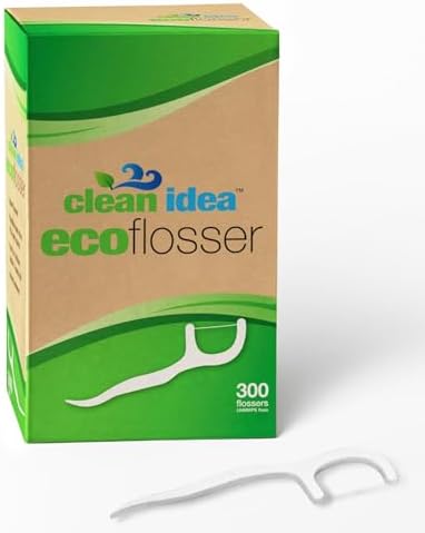 EcoFlossers 300ct, Eco Friendly Flossers for Adults & Kids, Everyday Dental Floss Picks, Easy on Gums Floss Picks for Teeth, Tooth Flossers