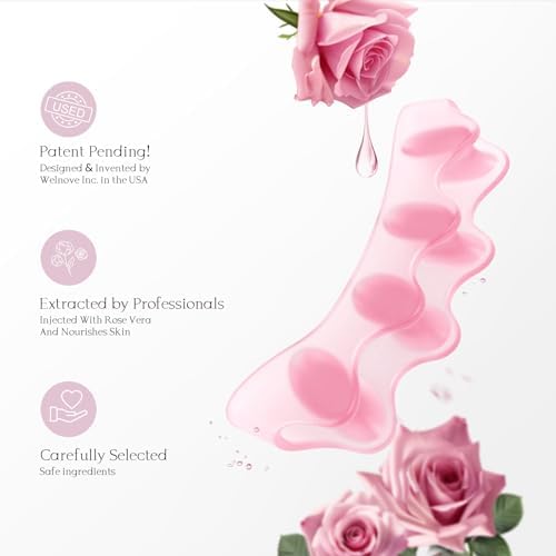 Welnove Toe Separators Spacers for Women - Toe Spreaders with Rose Extract, Toe Straightener for Women Men - Toe Stretcher for Walking, Running & Yoga Practice - Rose, 4 Pack