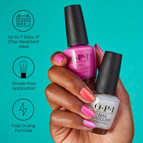 OPI Nail Lacquer Nail Polish | Sheer Light Nude Shimmer Chip Resistant Nail Polish | Vegan, Fast Drying, Streak Free