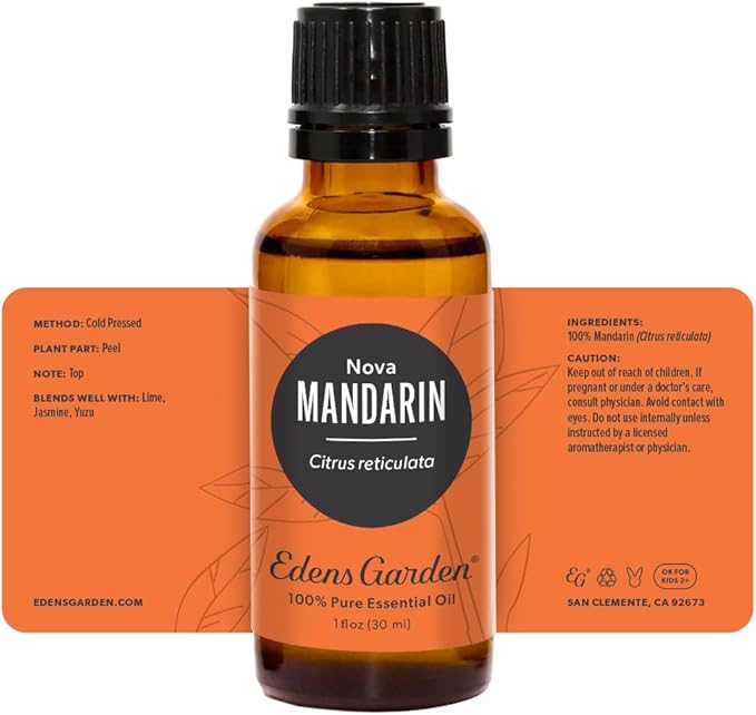 Edens Garden Mandarin- Nova Essential Oil- 100% Pure Premium Grade, Undiluted, Natural, Therapeutic, Aromatherapy, The Best for Diffuser, Candle, Laundry, Kid Safe 30 ml (1 fl oz)