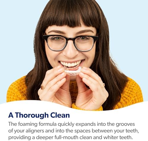 EverSmile AlignerFresh Extra Whitening Foam – Cleaner Compatible with All Clear Aligners and Retainers – Eliminates Bacteria, Whitens Teeth, Fights Bad Breath – 50ml (1 Pack)