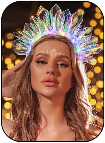 EARENT Light Up Headbands Rave Outfits Neon Headband for Women