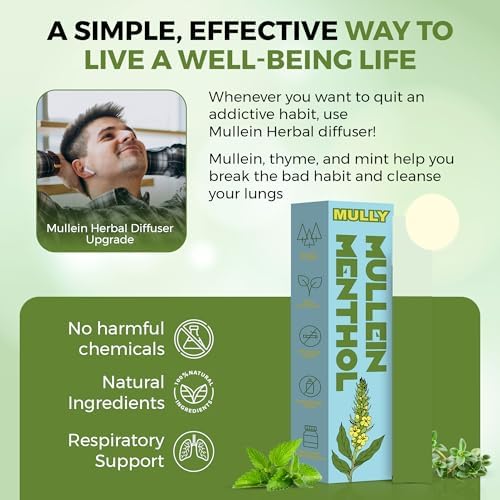 Mullein Herbal Diffuser Pen, Thyme and Menthol, Smoking Alternative, Replace Bad Habit's, Menthol Breathe