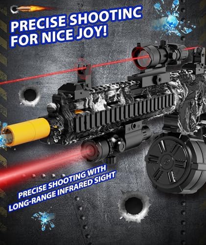 Electric Gel Ball Blaster, High Speed Automatic Splatter Ball Blaster with 50000+ and Goggles, Rechargeable Splatter Ball Toys for Outdoor Activities Game Party-Black