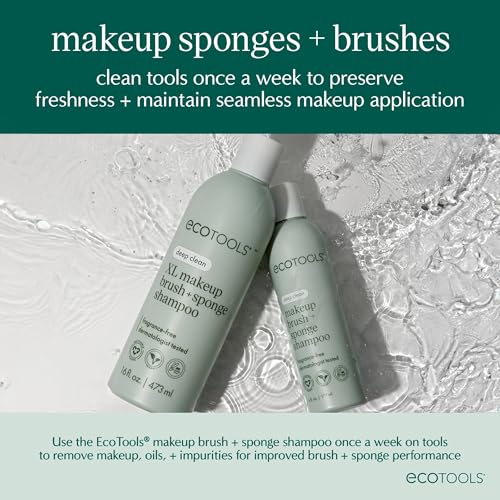 EcoTools 360 Ultimate Blend Makeup Brush Kit, For Cream, Liquid, & Powder Foundation, Blush, & Bronzer, Buff & Blend Makeup, Full Coverage, Dense Bristles, Vegan & Cruelty-Free, 3 Piece Set