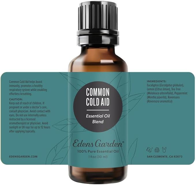 Edens Garden Common Cold Aid Essential Oil Blend- 100% Pure Premium Grade, Undiluted, Natural, Therapeutic, Aromatherapy, The Best for Skin, Humidifiers, Candle 118 ml (4 fl oz)