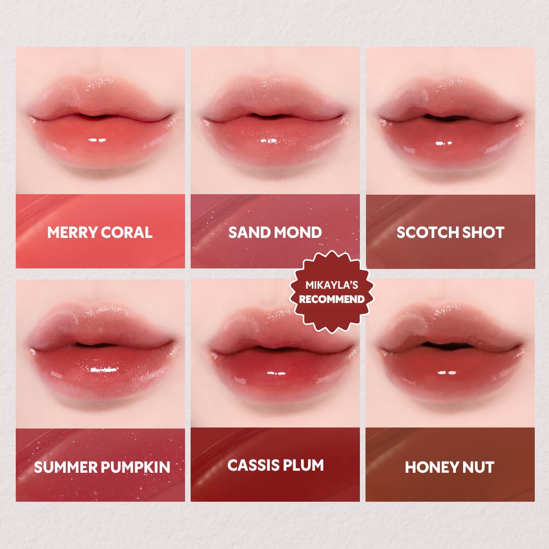 TIRTIR [*Mini Size Waterism Tinted Lip Gloss #04 Fig Peach, 0.06 Fl Oz – Kiss Ready Lipgloss, 12H Long Lasting Non Sticky Natural Tinted Glow Korean Multiuse Cheek and Lip Tint for Women gift