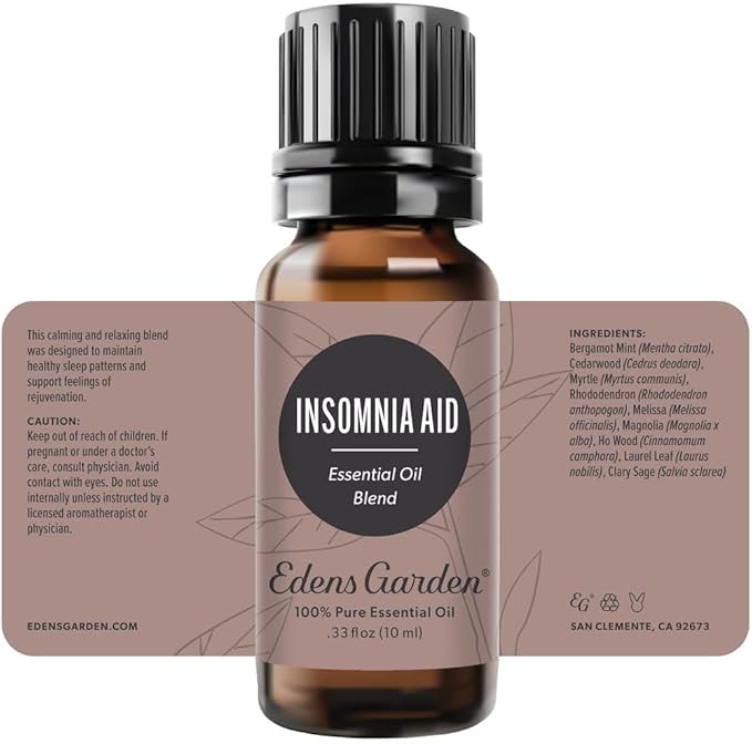 Edens Garden Insomnia Aid Essential Oil Blend- 100% Pure Premium Grade, Undiluted, Natural, Therapeutic, Aromatherapy, The Best for Diffusing, Candle, Laundry, Kid Safe 10 ml (.33 fl oz)