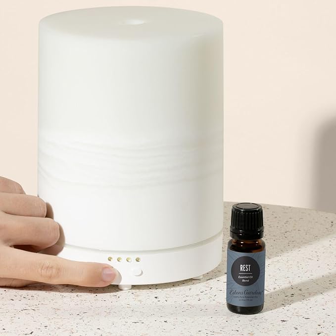 Edens Garden Rest Essential Oil Blend- 100% Pure Therapeutic Grade & Undiluted Natural Aromatherapy Blend Relaxation, Calm & Restful Nights - for Home Diffusers & Humidifiers, 10 ml (.33 fl oz)