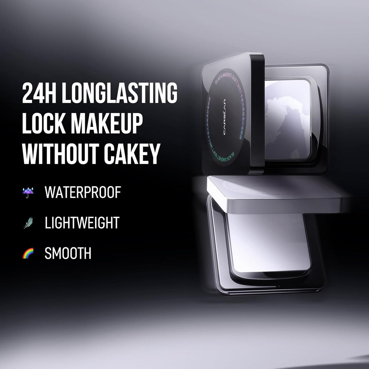 Waterproof Face Pressed Powder Compact, 24H Longlasting Oil Control Pressed Setting Powder Talc-Free Makeup, Shine Free, Poreless, Smooth, 03 Light Purple for dry&com skin (0.28Oz)