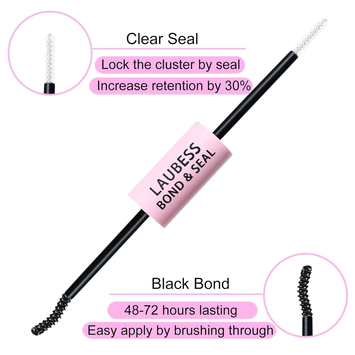 Lash Extension Kit LAUBESS Lash Clusters Kit Cluster Eyelash Extensions Kit Eyelash Clusters Lash Bond and Seal Waterproof Tweezers Brush Lash Glue Remover (Kit 40D-C-Mix8-14)