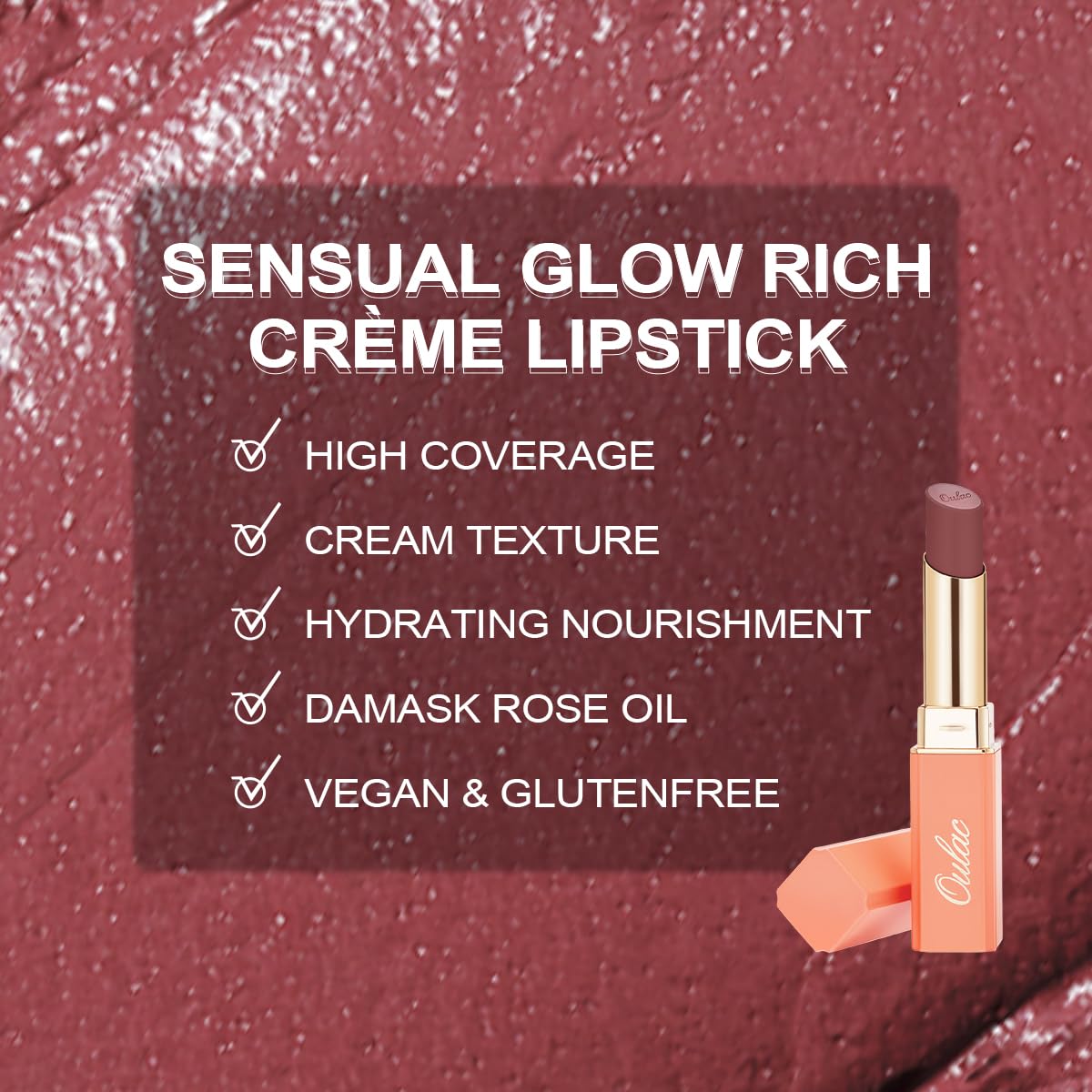 Oulac Satin Lipsticks for Women Set - Matte Lipstick, Full Coverage Lip Color, Satin Matte Finish, Cream Texture, Hydrating, Infused with Hyaluronic Acid, 4g*2 SG04+SG08