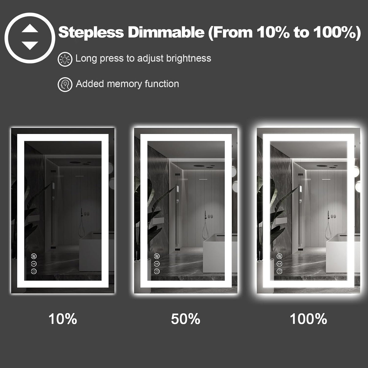 Amorho LED Bathroom Mirror 72" X32" with Front and Backlight, Large Dimmable Wall Mirrors with Anti-Fog, Shatter-Proof, Memory, 3 Colors, Double LED Vanity Mirror
