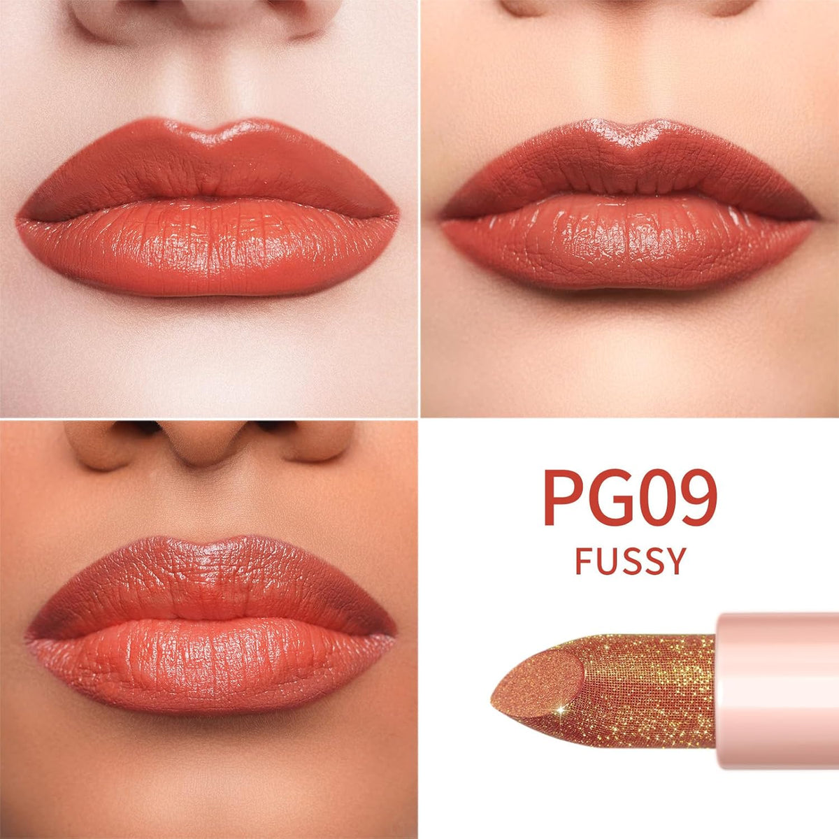 Oulac Infinity Moisture Shine Lipstick - High Shine Shimmery Finish, Super Creamy Texture, Medium to High Coverage - Gluten Free, PG09 Fussy