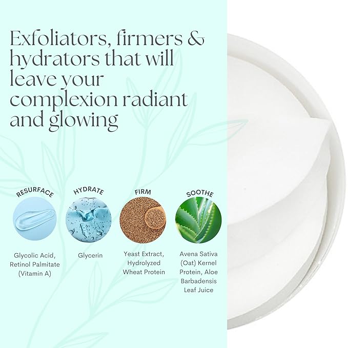 Serious Skincare - Glycolic Acid Resurfacing Face Pads for Smoother Skin - Exfoliates Dead Skin Cells - Pre-Soaked Cotton Disc - Vitamin E, ALoe -2 Pack (60 Pads Each)