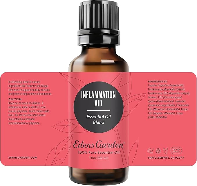 Edens Garden Inflammation Aid Essential Oil Blend 100% Pure & Natural Best Recipe Therapeutic Aromatherapy Essential Oil Blends 118 ml (4 oz)