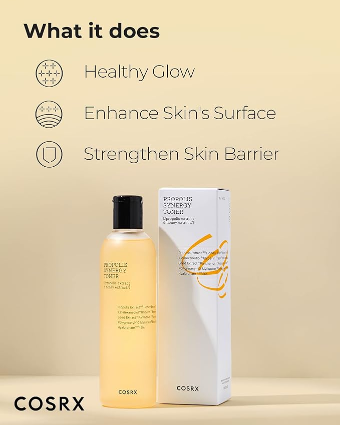 COSRX Full Fit Propolis Synergy Toner, 280ml / 9.46 fl.oz | Instant Moisture Boosting Toner, Propolis 72.6% Honey 10.7% Panthenol, Korean Skin Care