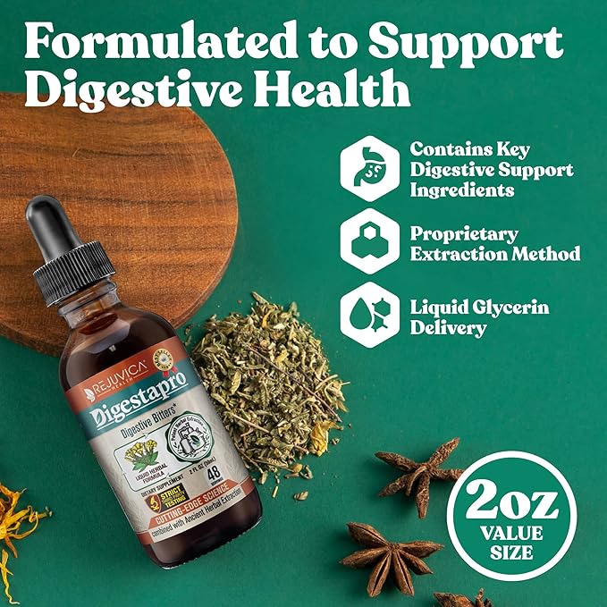 DigestaPro - Advanced Digestive Bitters Supplement - Liquid Delivery for Better Absorption - Gentian, Artichoke, Burdock, Chanca Piedra, Ginger & More!