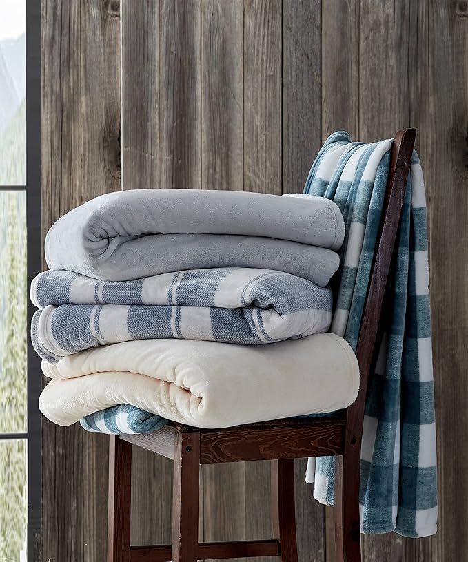 Eddie Bauer - King Blanket, Ultra Plush Bedding, Lightweight Home Decor for All Seasons (Grey, King)